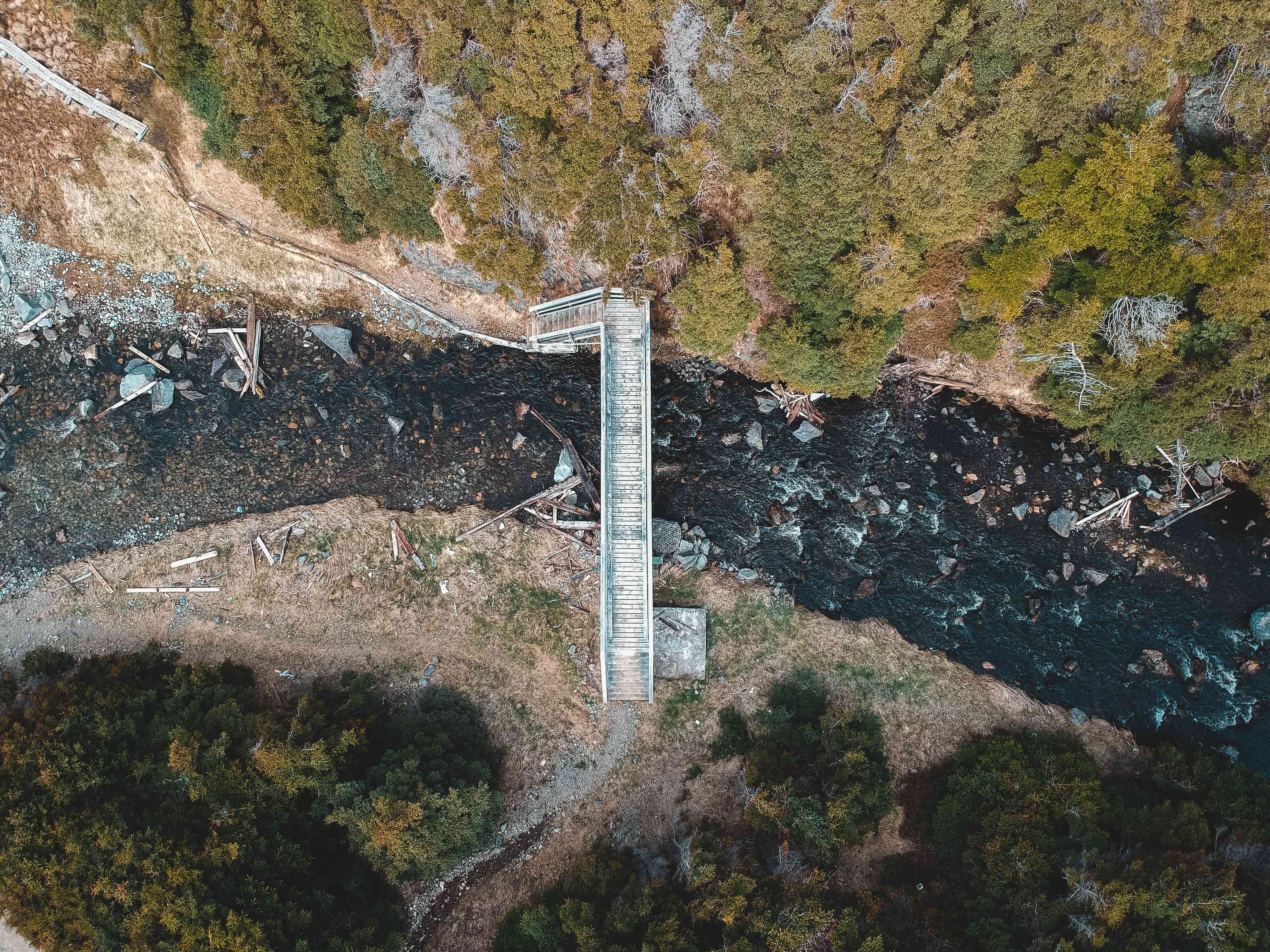 Bridge connecting two pieces of land separated by a river